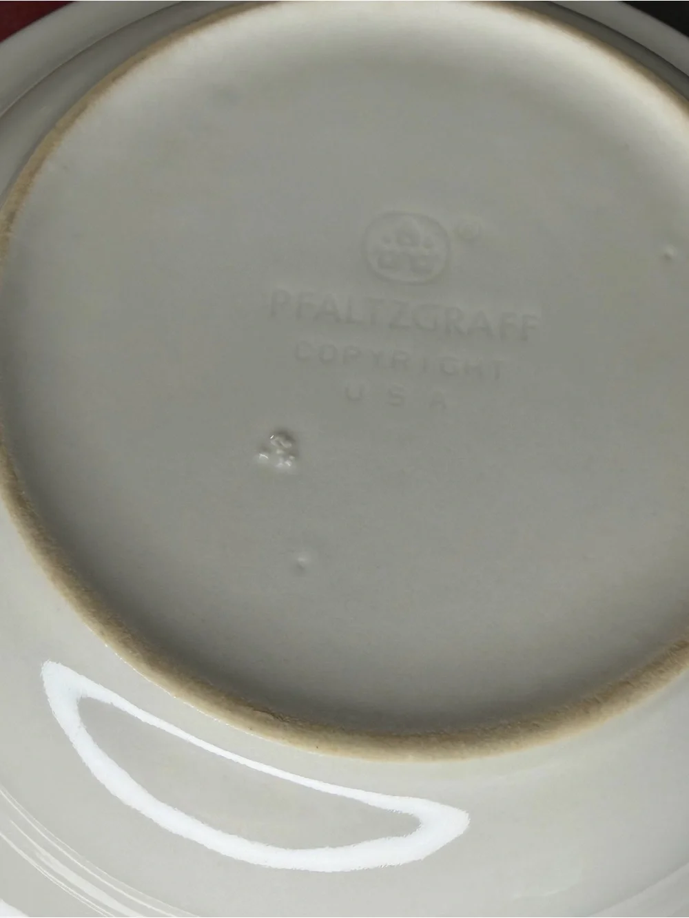 Pfaltzgraff Ceramic soup Bowl in White with Teal, Purple & Green Bands